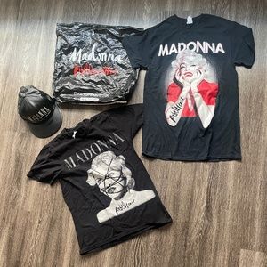 Madonna Tour 2015 merch ( hat & 2 t-shirts /shirts ) bundle